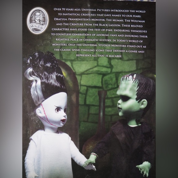 NIB Living dead dolls Frankenstein and bride of Frankenstein with paintings - Picture 3 of 5